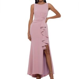 Betsy & Adam Blush Asymmetrical Dress